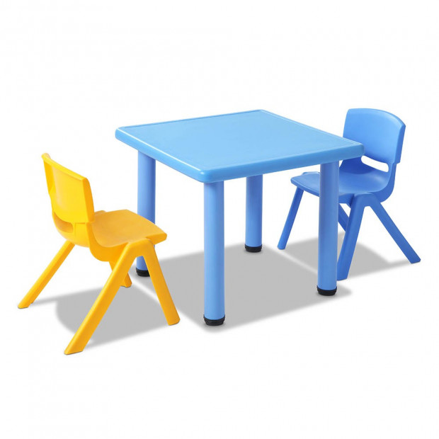 5 Pcs - Kids Table and Chairs Playset - Blue Image 4