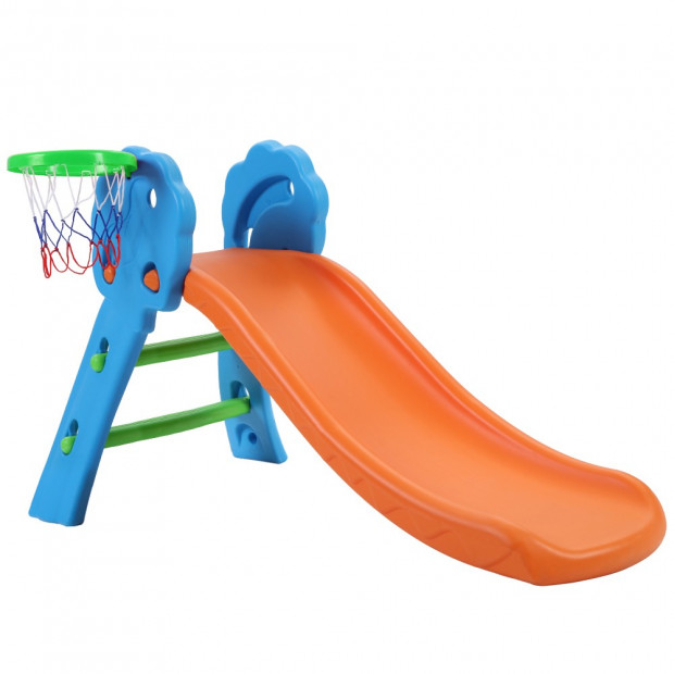 Kids Slide with Basketball Hoop Outdoor Indoor Playground Toddler Play