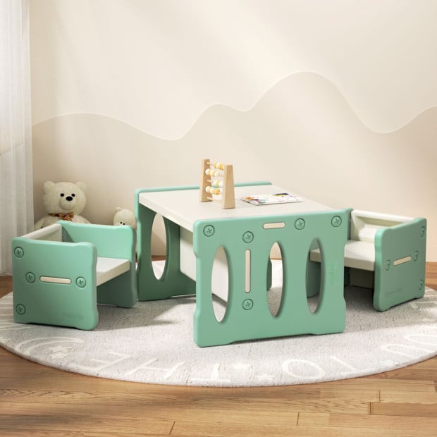 3pcs Kids Table And Chairs Set HDPE Image 5