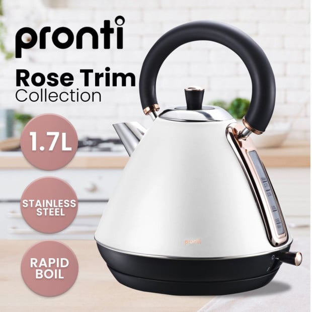 Pronti Kettle, Pronti Toaster and HomeMaid Coffee Machine Breakfast Set - White Image 3