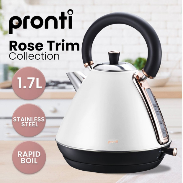 Pronti 3-in-1 White Breakfast Set Kettle, 4-Slice Toaster and Pronti HomeMaid Coffee Machine Appliance Combo Image 3