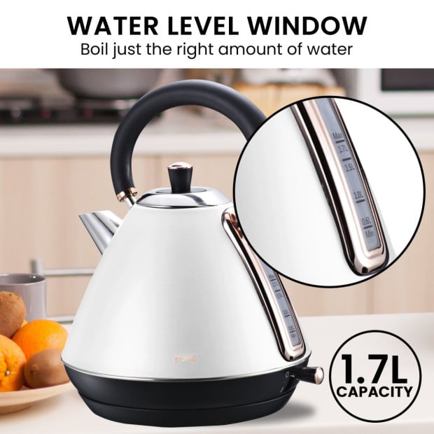 Pronti Kettle, Pronti Toaster and HomeMaid Coffee Machine Breakfast Set - White Image 9