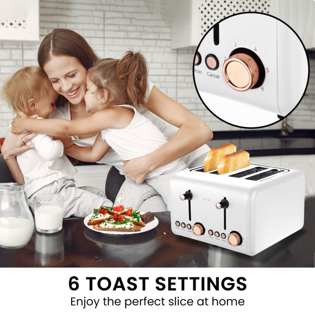 Pronti 3-in-1 White Breakfast Set Kettle, 4-Slice Toaster and Pronti HomeMaid Coffee Machine Appliance Combo Image 10