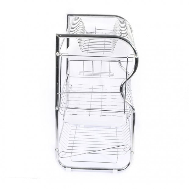 3 Tier Stainless Steel Dish Rack Draine Kitchen Storage Cup Holder Image 4