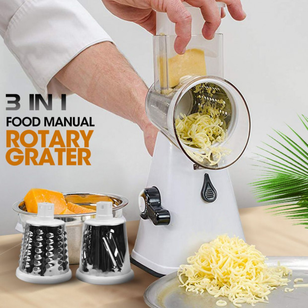 Kitchen Vegetable Food Manual Rotary Grater Chopper Slicer Cutter Image 2