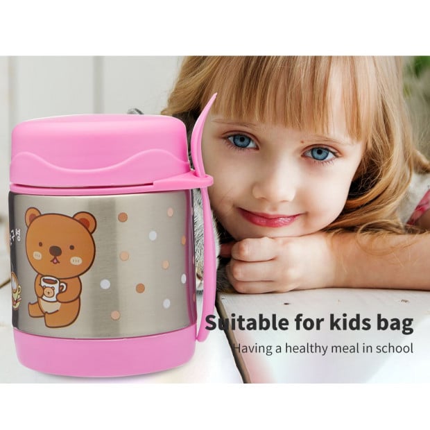 Funtainer Kids S/Steel 290ml Vacuum Insulated Food Jar Pink Baby Image 2