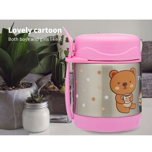 Funtainer Kids S/Steel 290ml Vacuum Insulated Food Jar Pink Baby Image 4