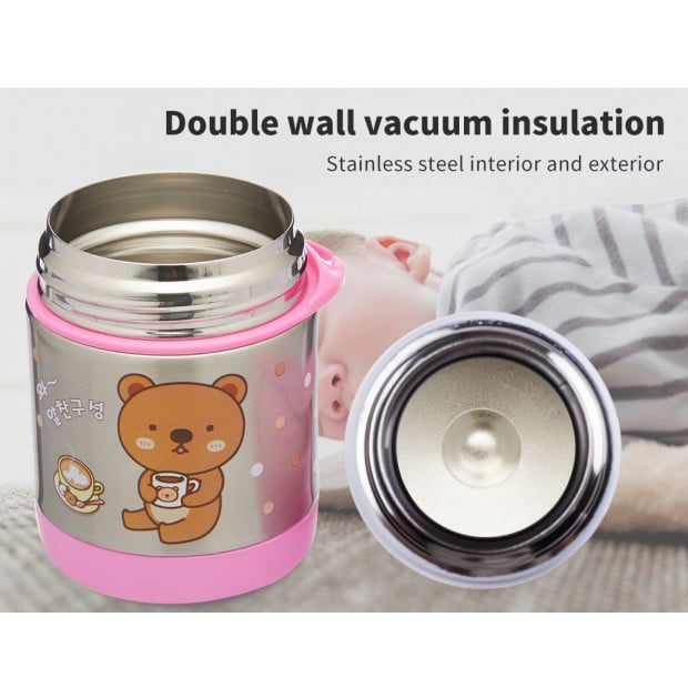 Funtainer Kids S/Steel 290ml Vacuum Insulated Food Jar Pink Baby Image 6