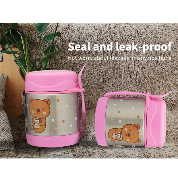 Funtainer Kids S/Steel 290ml Vacuum Insulated Food Jar Pink Baby Image 7