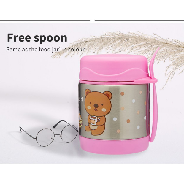 Funtainer Kids S/Steel 290ml Vacuum Insulated Food Jar Pink Baby Image 9