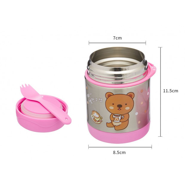 Funtainer Kids S/Steel 290ml Vacuum Insulated Food Jar Pink Baby Image 11