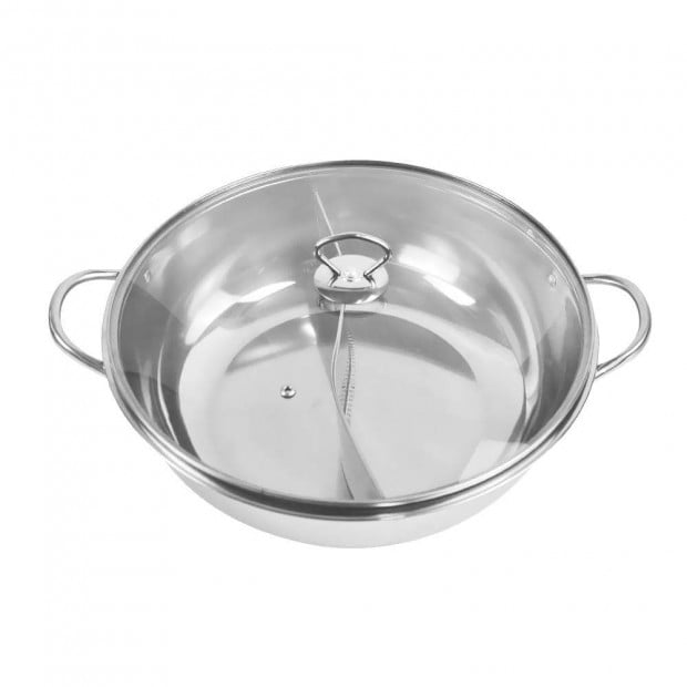 34cm Stainless Steel Mandarin Duck Hot Pot Induction Cooker w/ Lid