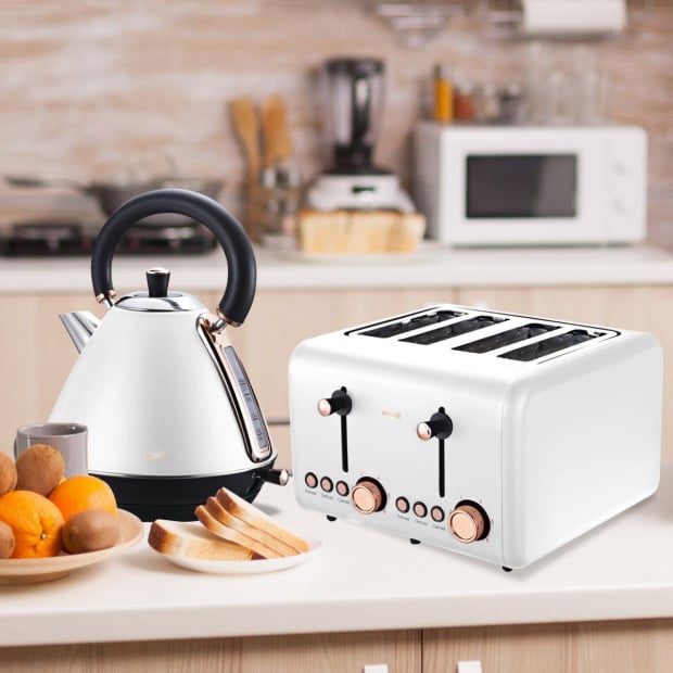 Pronti 1.7L Rose Trim Collection Kettle - White Image 11