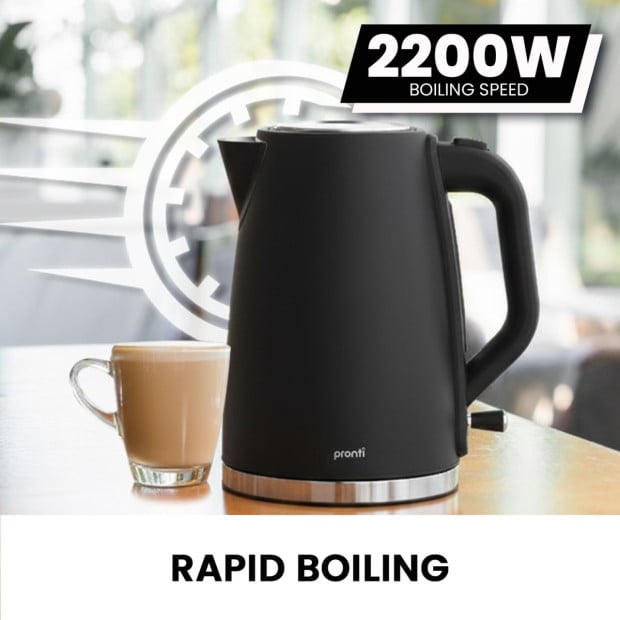 Pronti Silver Noir Collection 1.7L Electric Kettle Image 9