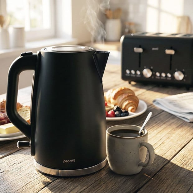 Pronti Silver Noir Collection 1.7L Electric Kettle Image 10