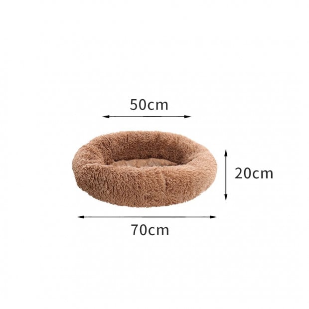 Pet Bed Mattress Dog Beds Cat Pad Mat Cushion Winter L Brown Image 3