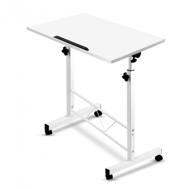 Portable Mobile Laptop Desk Study Height Adjustable Table White Image 3