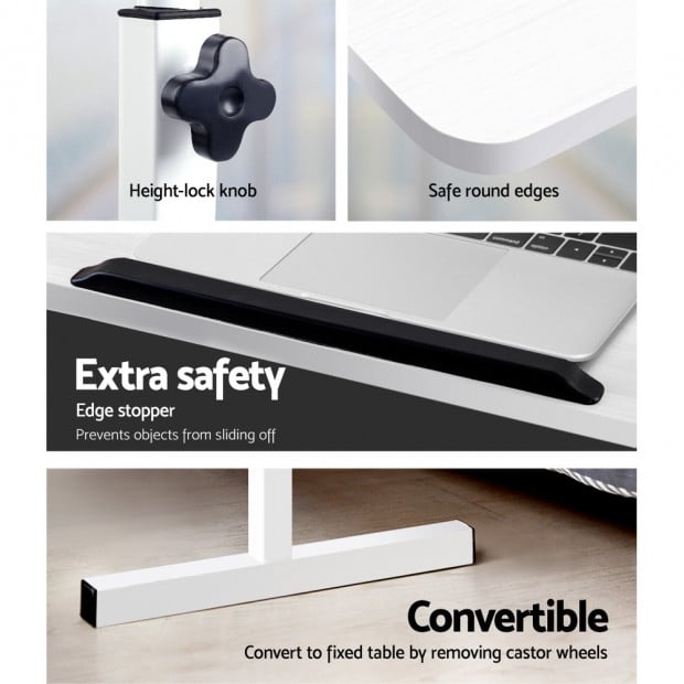 Portable Mobile Laptop Desk Study Height Adjustable Table White Image 6