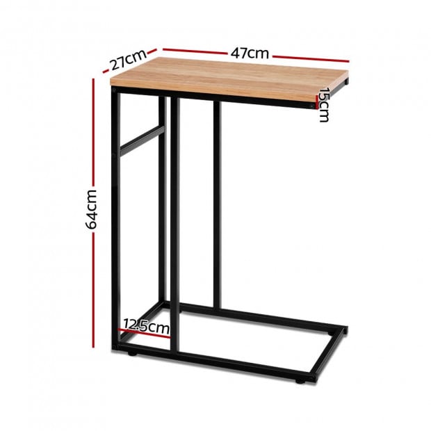Coffee Side Table Laptop Desk Bedside End Tables Wooden Metal Frame Image 2