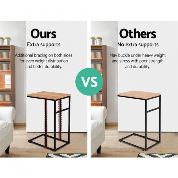 Coffee Side Table Laptop Desk Bedside End Tables Wooden Metal Frame Image 4