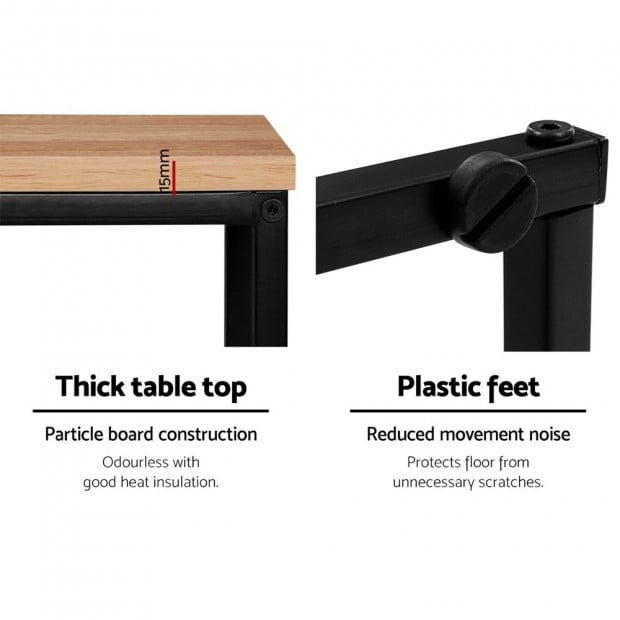 Coffee Side Table Laptop Desk Bedside End Tables Wooden Metal Frame Image 6