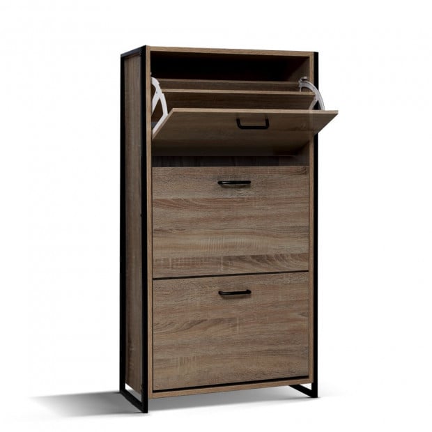 Shoe Cabinet Rack Wooden Organiser Up to 24 Pairs Shelf Cupboard