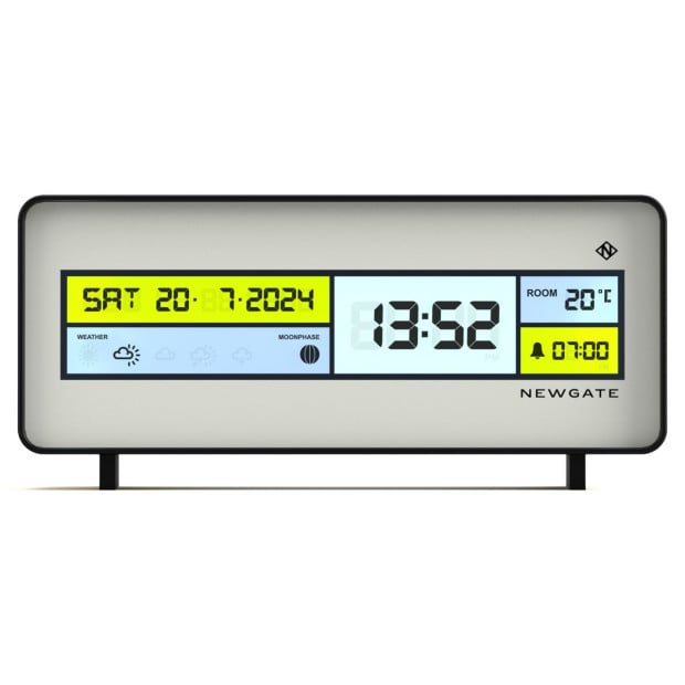Newgate Futurama LCD Alarm Clock Black Case White Lens