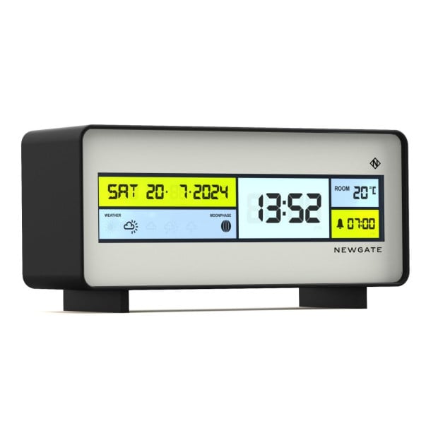 Newgate Futurama LCD Alarm Clock Black Case White Lens Image 2