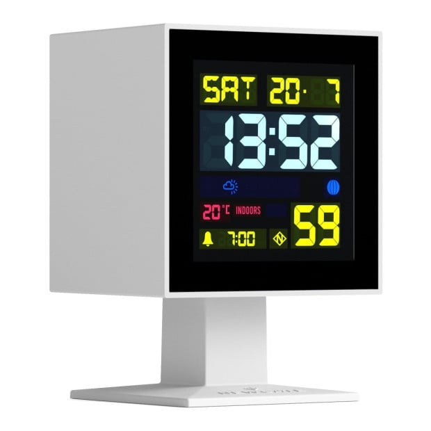 Newgate Monolith LCD Alarm Clock White Image 2
