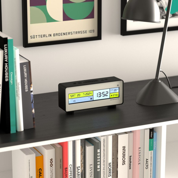 Newgate Futurama LCD Alarm Clock Black Case White Lens Image 3