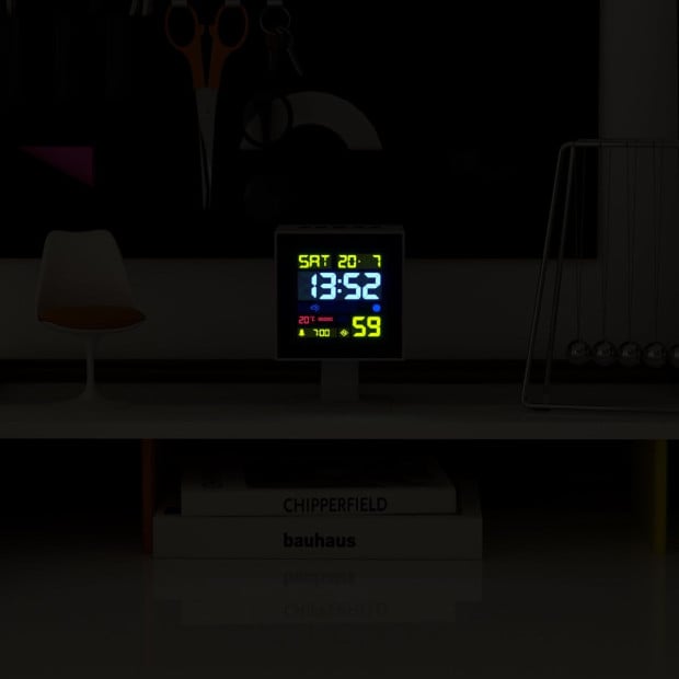 Newgate Monolith LCD Alarm Clock White Image 4