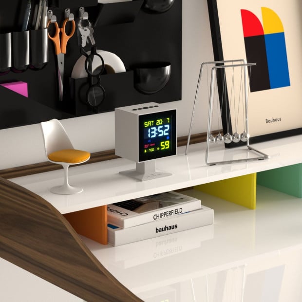 Newgate Monolith LCD Alarm Clock White Image 5