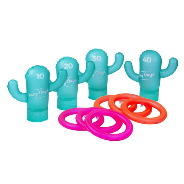 Inflatable Cactus Ring Toss Floating Pool Party Comes W/ Repair Patch