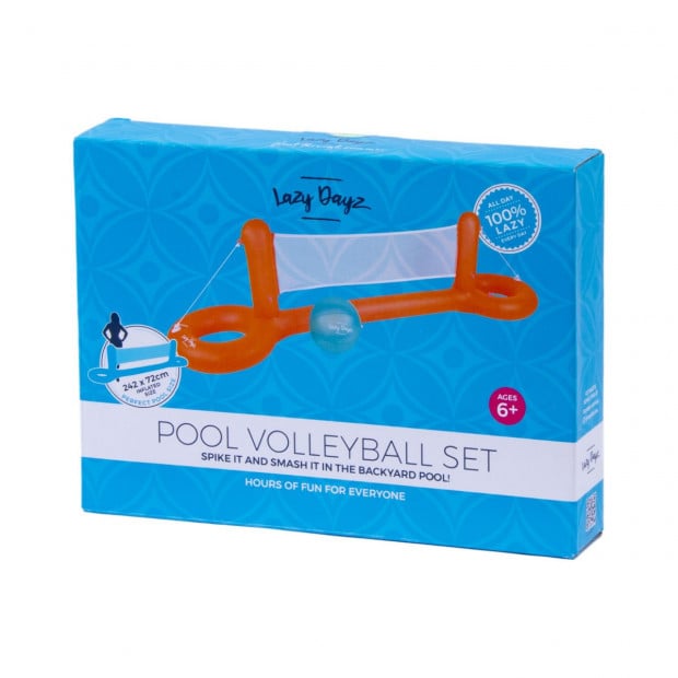 Inflatable Volleyball Set Floating Pool Party Frame Net And Ball Comes Image 2