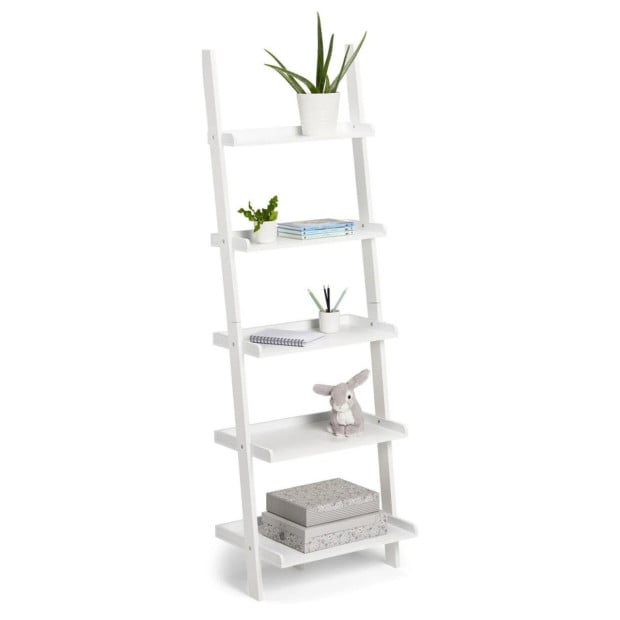 Sarantino Aster 5-Tier Ladder Shelf - White Image 5