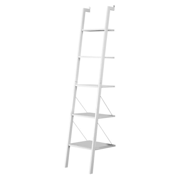 Sarantino Amelia 5-Tier Ladder Shelf in White Image 2