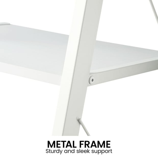 Sarantino Amelia 5-Tier Ladder Shelf in White Image 9
