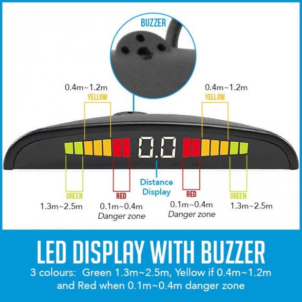 Elinz Parking Ultrasonic Sensor Kit Reversing SystemBuzzer Alarm Image 2