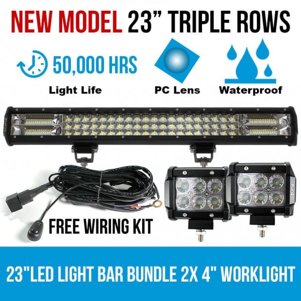 23In Led Light Bar Philips Bundle 2x 18w 4 Inch Cree Driving Worklight