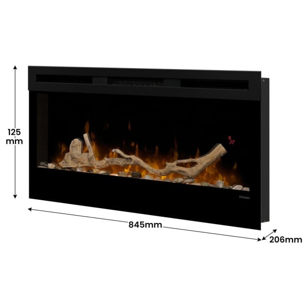 Dimplex 34-inch Linear Fireplace Driftwood and River Rock Accessory Package Image 4