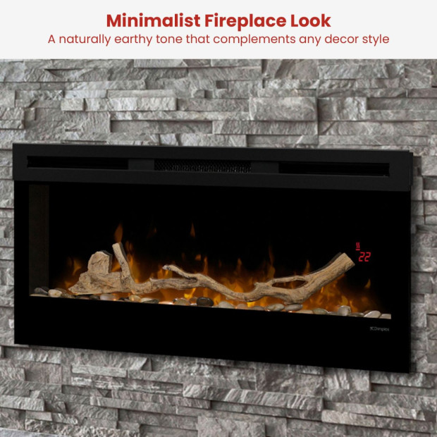 Dimplex 34-inch Linear Fireplace Driftwood and River Rock Accessory Package Image 5