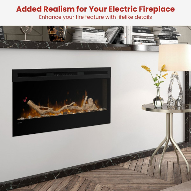 Dimplex 34-inch Linear Fireplace Driftwood and River Rock Accessory Package Image 6