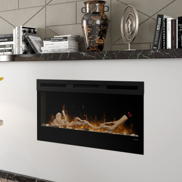 Dimplex 34-inch Linear Fireplace Driftwood and River Rock Accessory Package Image 9