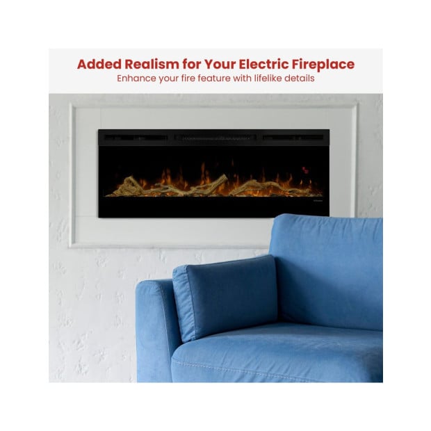 Dimplex 50-inch Linear Fireplace Driftwood and River Rock Accessory Package Image 6