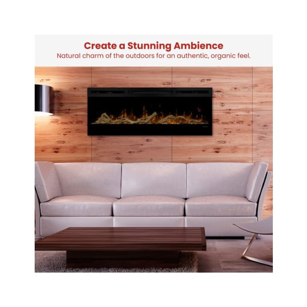 Dimplex 50-inch Linear Fireplace Driftwood and River Rock Accessory Package Image 7