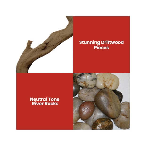 Dimplex 50-inch Linear Fireplace Driftwood and River Rock Accessory Package Image 8