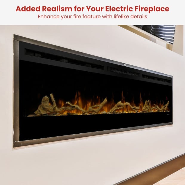 Dimplex 74-inch Linear Fireplace Driftwood and River Rock Accessory Package Image 6