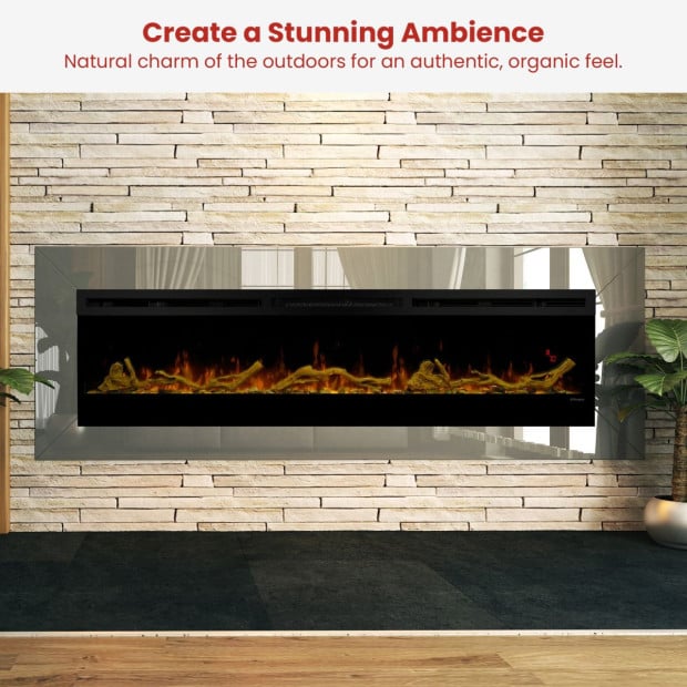 Dimplex 74-inch Linear Fireplace Driftwood and River Rock Accessory Package Image 7