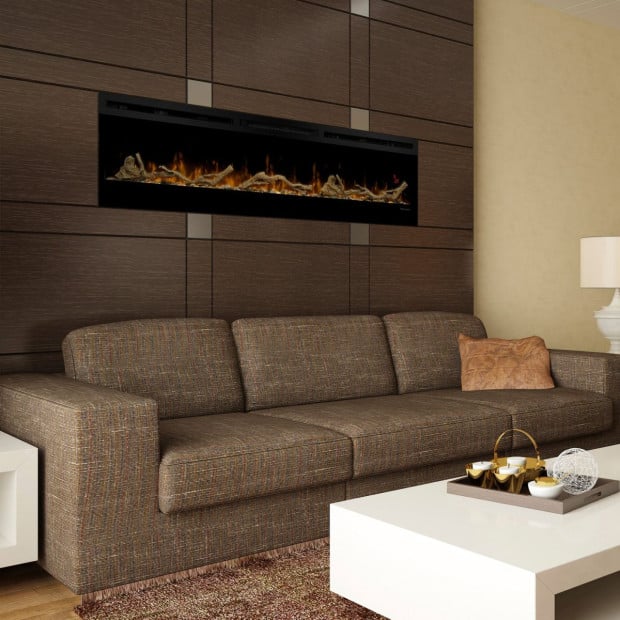 Dimplex 74-inch Linear Fireplace Driftwood and River Rock Accessory Package Image 9