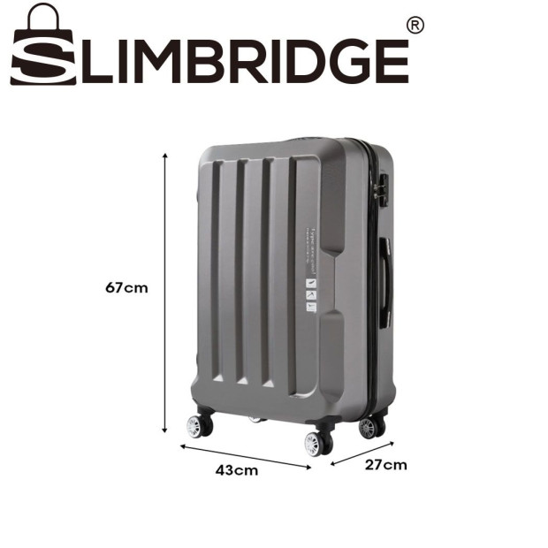 24in Luggage Hard Lightweight Travel Cabin Suitcase TSA Lock Grey Image 3